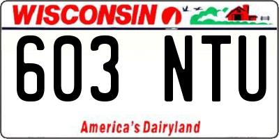 WI license plate 603NTU