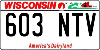 WI license plate 603NTV