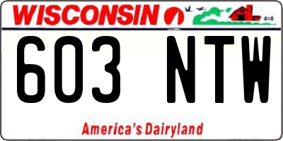 WI license plate 603NTW