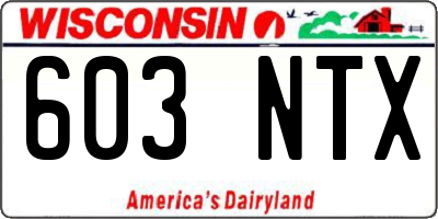 WI license plate 603NTX