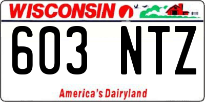 WI license plate 603NTZ
