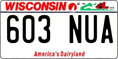 WI license plate 603NUA