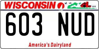 WI license plate 603NUD