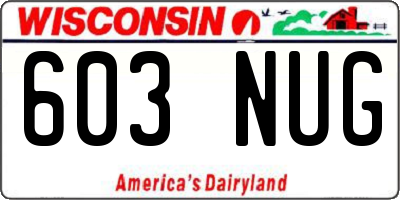 WI license plate 603NUG