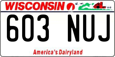 WI license plate 603NUJ