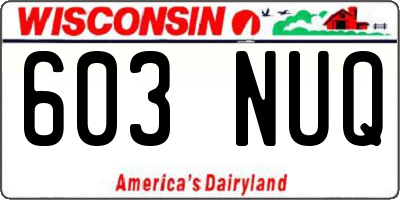 WI license plate 603NUQ