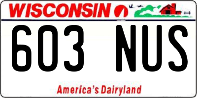 WI license plate 603NUS