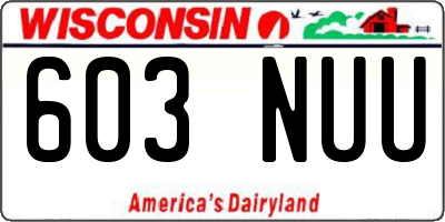 WI license plate 603NUU