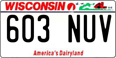 WI license plate 603NUV