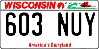 WI license plate 603NUY