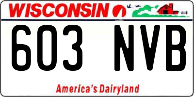 WI license plate 603NVB