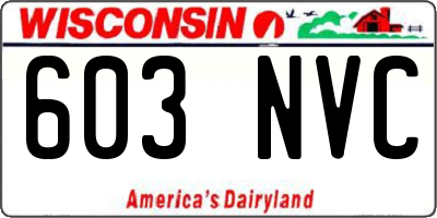 WI license plate 603NVC