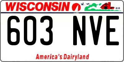 WI license plate 603NVE