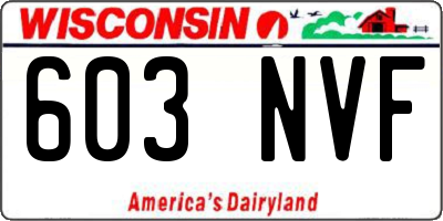 WI license plate 603NVF