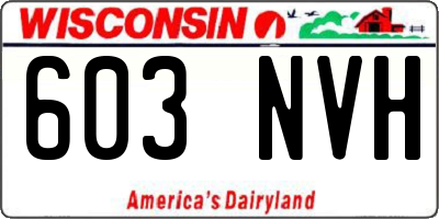 WI license plate 603NVH