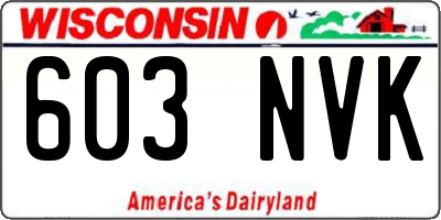 WI license plate 603NVK
