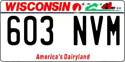 WI license plate 603NVM