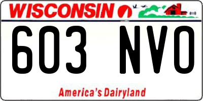 WI license plate 603NVO
