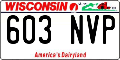 WI license plate 603NVP