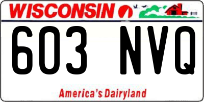 WI license plate 603NVQ