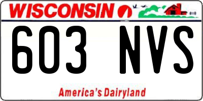 WI license plate 603NVS
