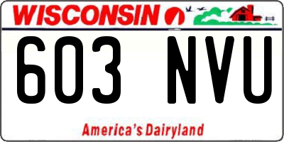 WI license plate 603NVU