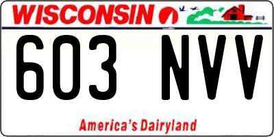 WI license plate 603NVV