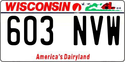 WI license plate 603NVW