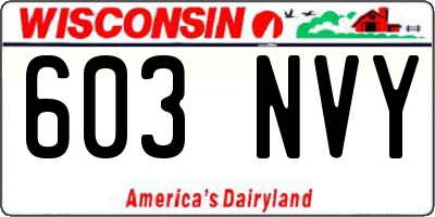 WI license plate 603NVY