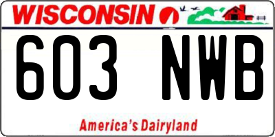 WI license plate 603NWB