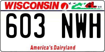 WI license plate 603NWH