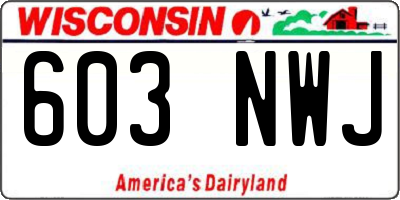 WI license plate 603NWJ