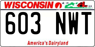 WI license plate 603NWT