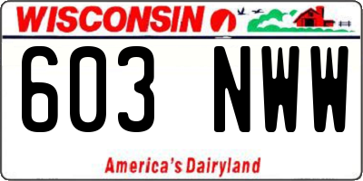 WI license plate 603NWW