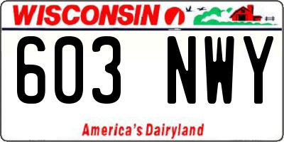 WI license plate 603NWY
