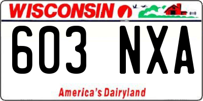 WI license plate 603NXA