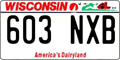 WI license plate 603NXB