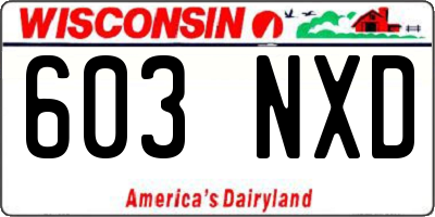 WI license plate 603NXD