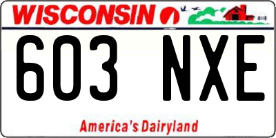 WI license plate 603NXE