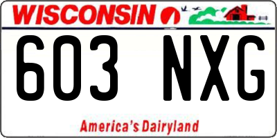 WI license plate 603NXG