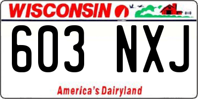 WI license plate 603NXJ