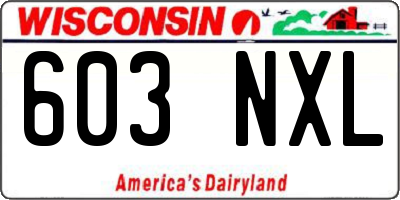 WI license plate 603NXL