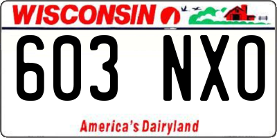 WI license plate 603NXO