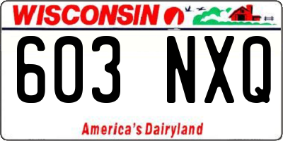 WI license plate 603NXQ