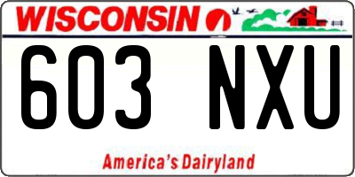 WI license plate 603NXU