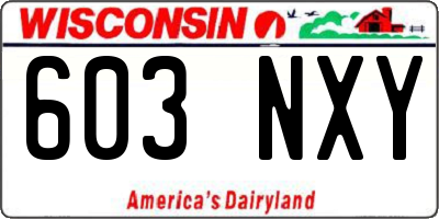 WI license plate 603NXY