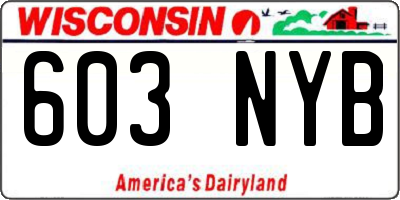 WI license plate 603NYB