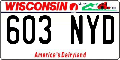 WI license plate 603NYD