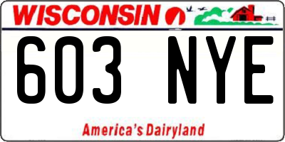 WI license plate 603NYE
