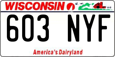 WI license plate 603NYF